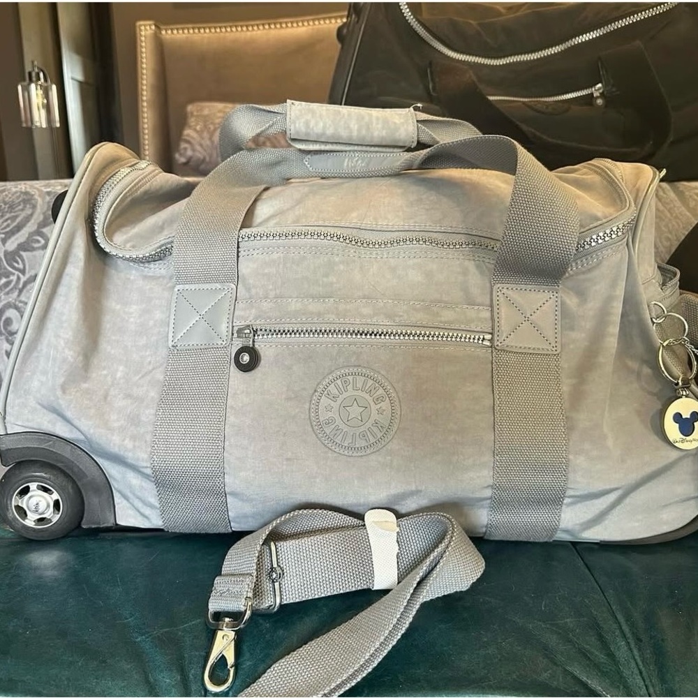 Kipling Light Gray Wheeled Duffel Bag